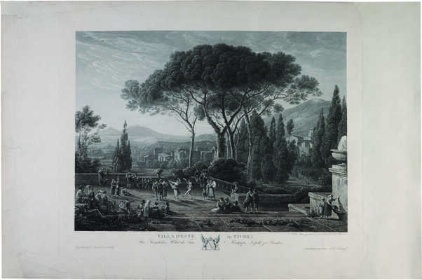 Villa d'Este in Tivoli. Художник гравер Карл Людвиг Фроммель. Carlsruhe, [Нач. XIX в.] 